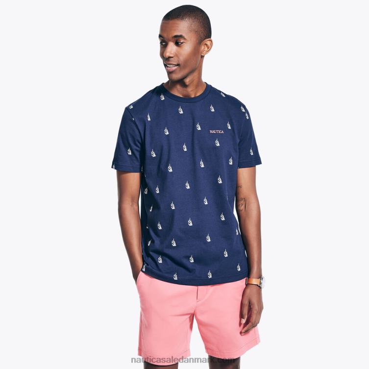 trykt logo t-shirt med rund hals flåde Nautica PZ4T529 Mænd