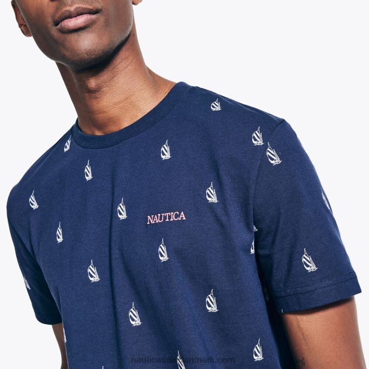 trykt logo t-shirt med rund hals flåde Nautica PZ4T529 Mænd
