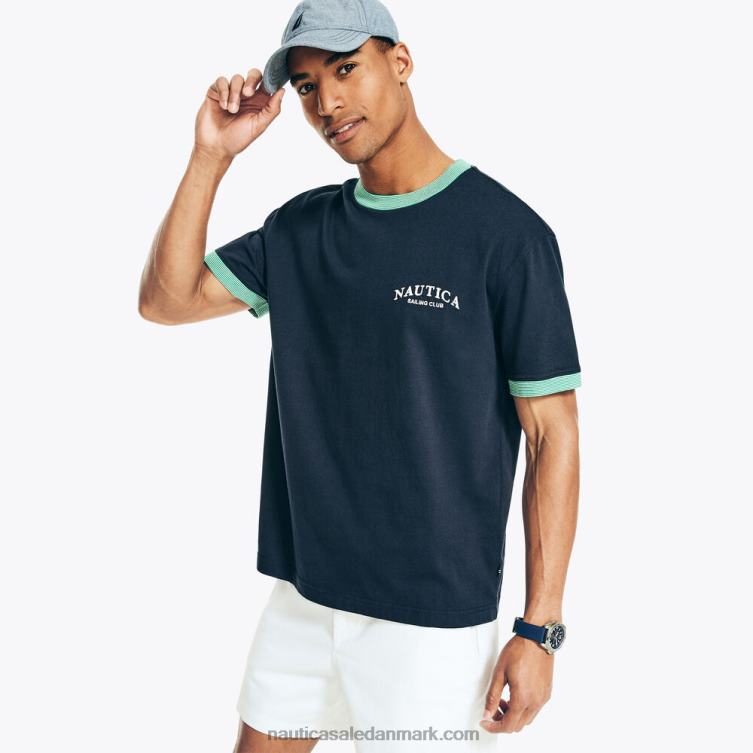 trykt t-shirt flåde Nautica PZ4T208 Mænd