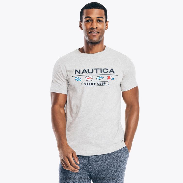 yacht club grafisk t-shirt grå lyng Nautica PZ4T633 Mænd