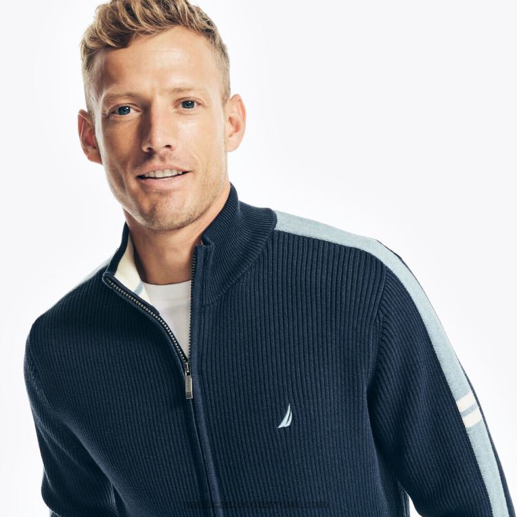 mock-hals sweater med fuld lynlås flåde Nautica PZ4T201 Mænd