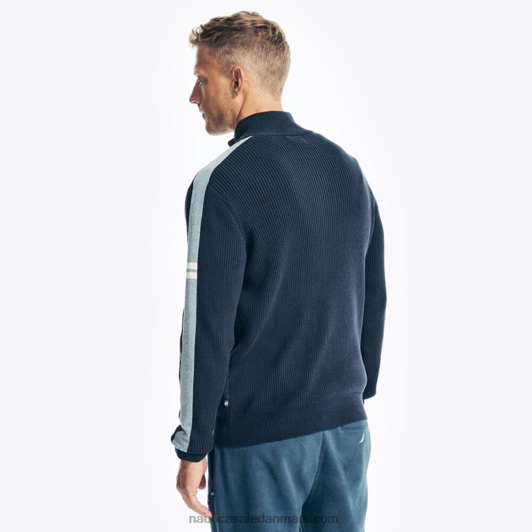 mock-hals sweater med fuld lynlås flåde Nautica PZ4T201 Mænd