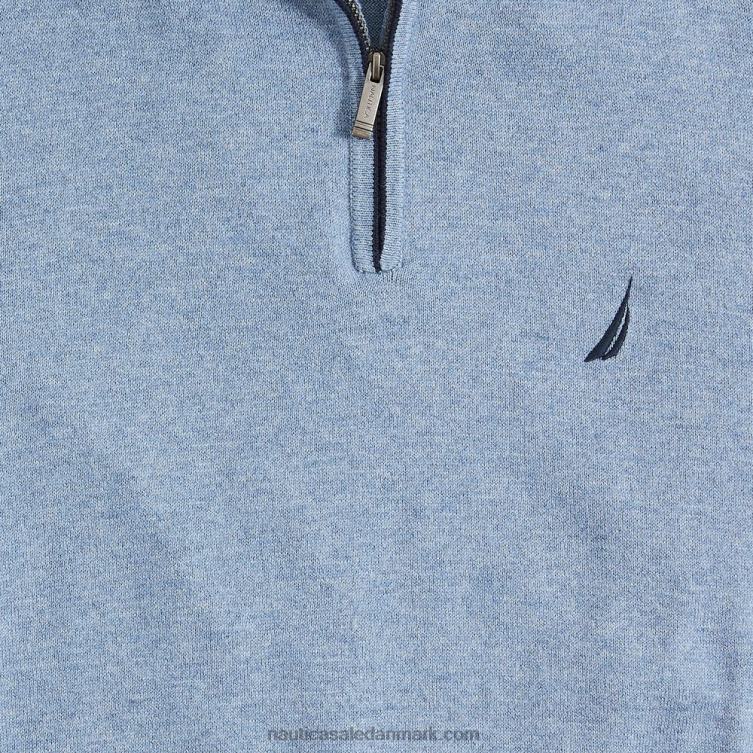 stor og høj navtech sweater med kvart lynlås anker blå lyng Nautica PZ4T667 Mænd