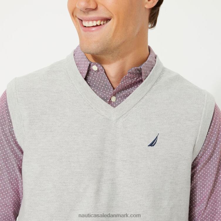 stor og høj navtech sweatervest med v-hals grå lyng Nautica PZ4T615 Mænd