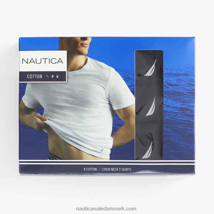besætning t-shirts 3-pak ægte sort Nautica PZ4T378 Mænd