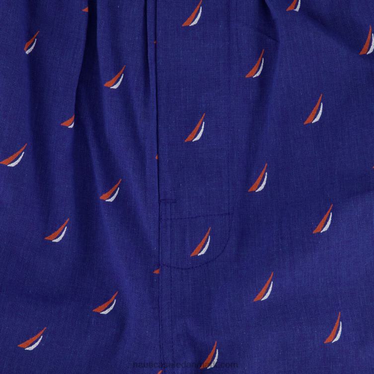 j-klasse print vævet boxer nødlidende blå vask Nautica PZ4T154 Mænd