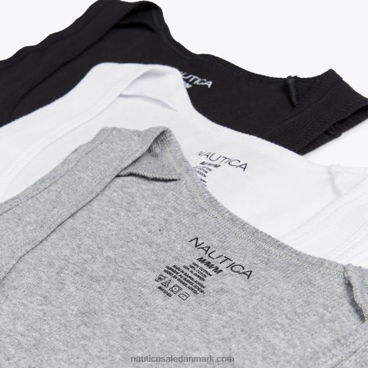 ribbede tanke 3-pak grå lyng Nautica PZ4T617 Mænd
