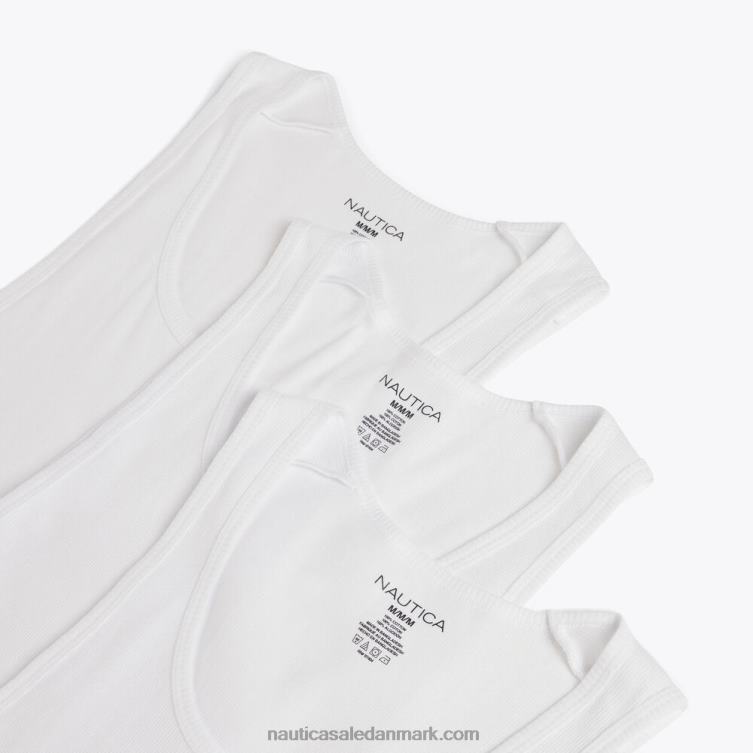 ribbede tanke 3-pak lyse hvid Nautica PZ4T69 Mænd