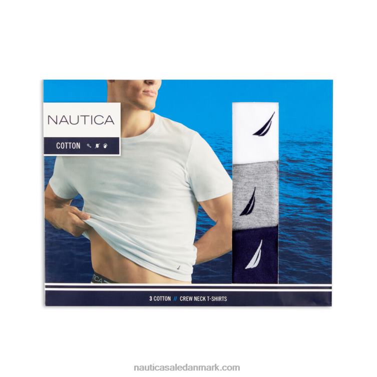 t-shirts med rund hals 3-pak tan Nautica PZ4T175 Mænd