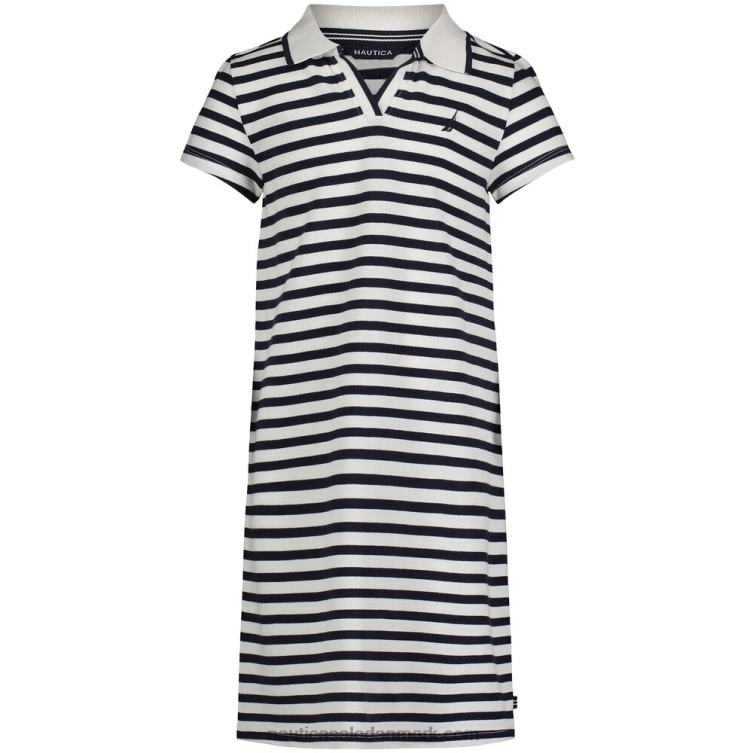 stribede polokjole til små piger (2t-4t) antik hvidvask Nautica PZ4T1547