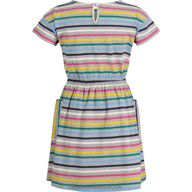 stribet kjole til små piger (2t-4t) grå lyng Nautica PZ4T1389