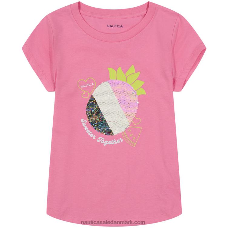 ananas t-shirt med pailletter til små piger (4-6x) falmet orange Nautica PZ4T1524