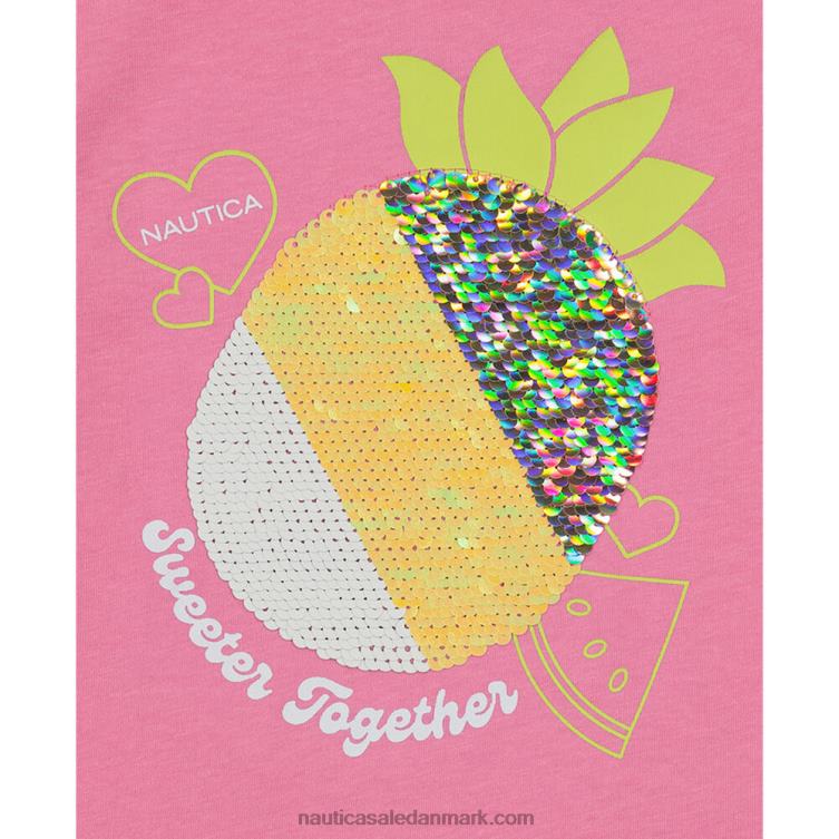 ananas t-shirt med pailletter til små piger (4-6x) falmet orange Nautica PZ4T1524