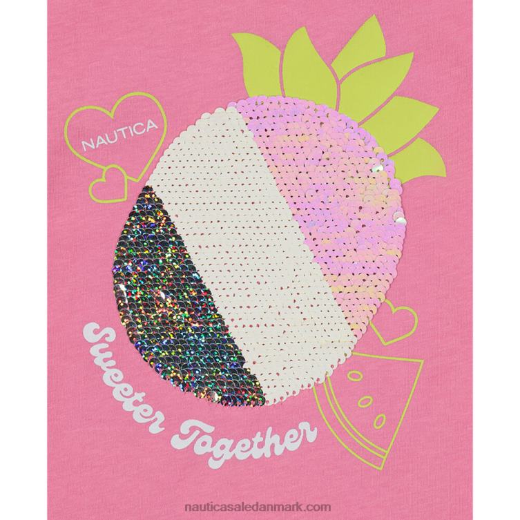 ananas t-shirt med pailletter til små piger (4-6x) falmet orange Nautica PZ4T1524