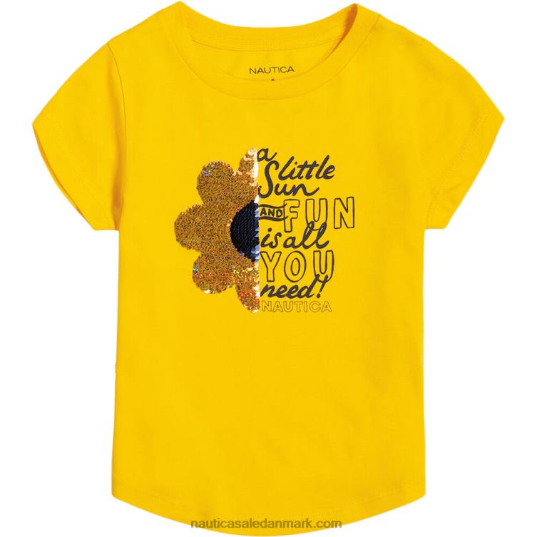 små piger t-shirt med blomstervindbølger (4-6x) imperium guld Nautica PZ4T1409