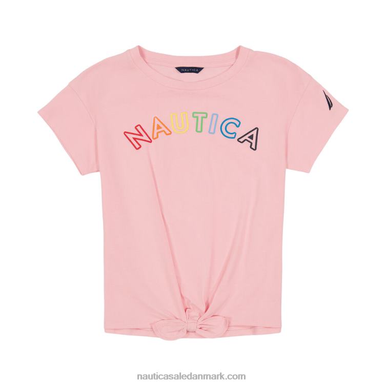 små piger t-shirt med slips foran (4-6x) vandmelon Nautica PZ4T1517