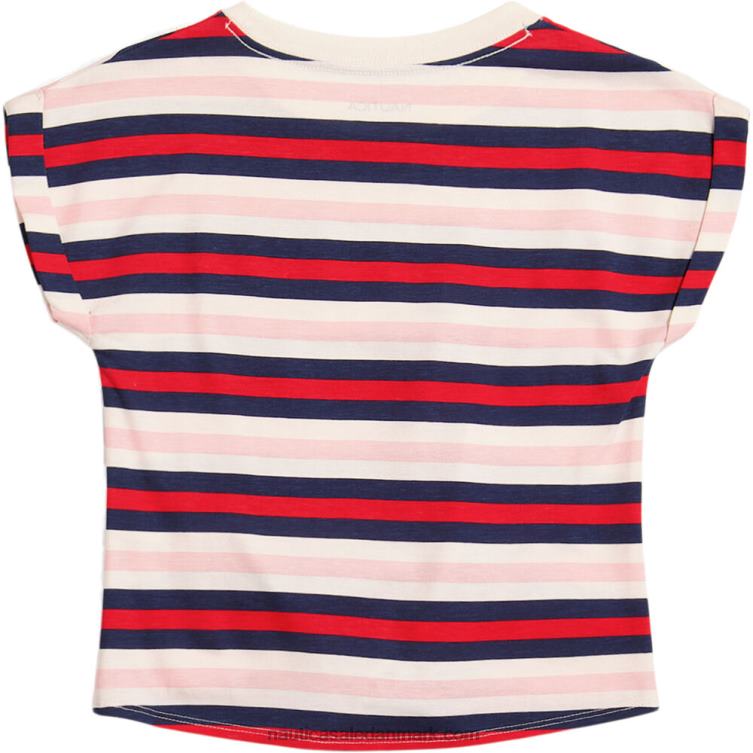 små pigers stribede t-shirt med slips foran (4-6x) tomat Nautica PZ4T1414