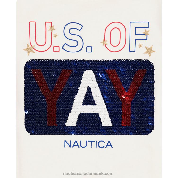 små piges pailletter us of yay t-shirt (4-6x) antik hvidvask Nautica PZ4T1539