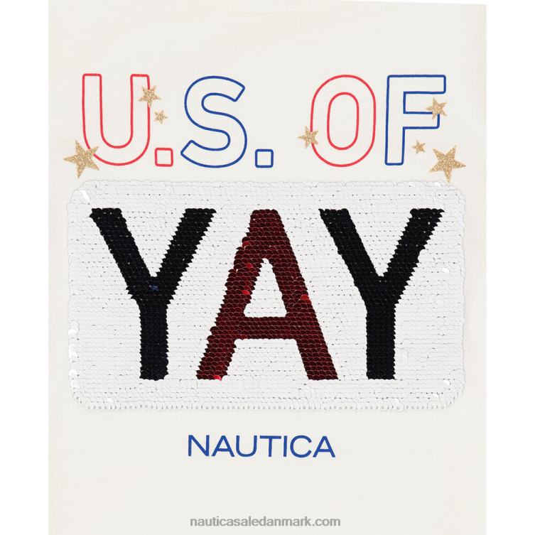 små piges pailletter us of yay t-shirt (4-6x) antik hvidvask Nautica PZ4T1539