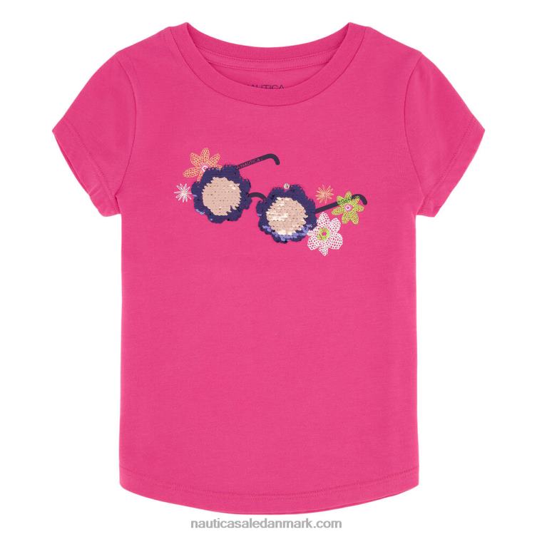t-shirt med blomstersolbriller til små piger (4-7) slæbebåd rød Nautica PZ4T1484