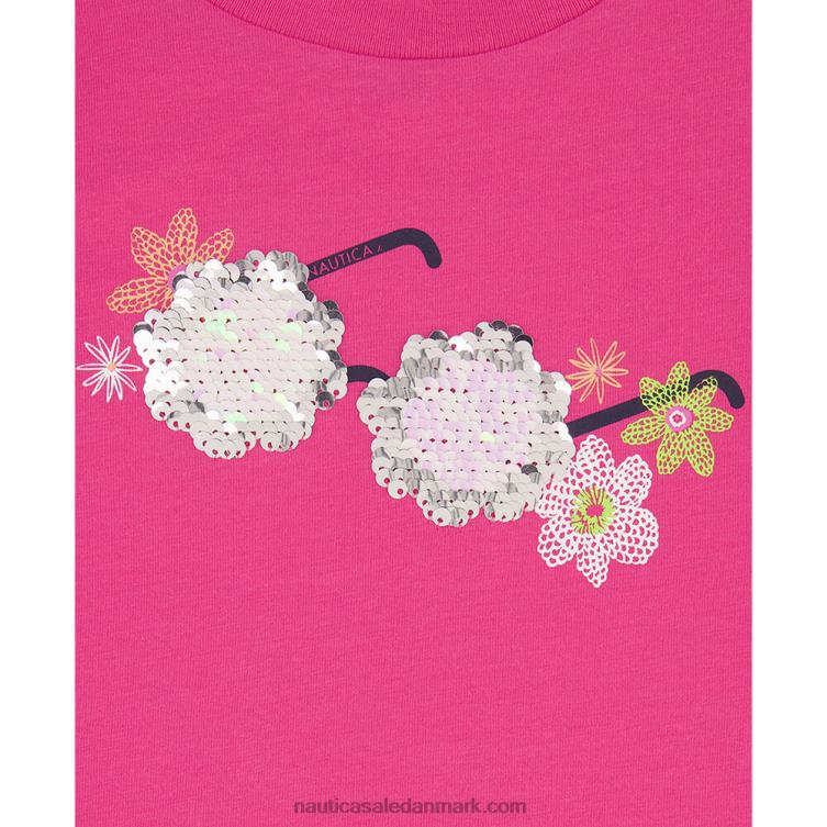 t-shirt med blomstersolbriller til små piger (4-7) slæbebåd rød Nautica PZ4T1484