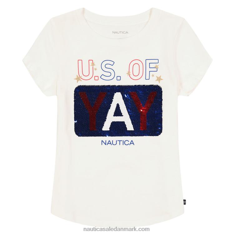 t-shirt med pailletter til piger, us of yay (7-16) antik hvidvask Nautica PZ4T1513