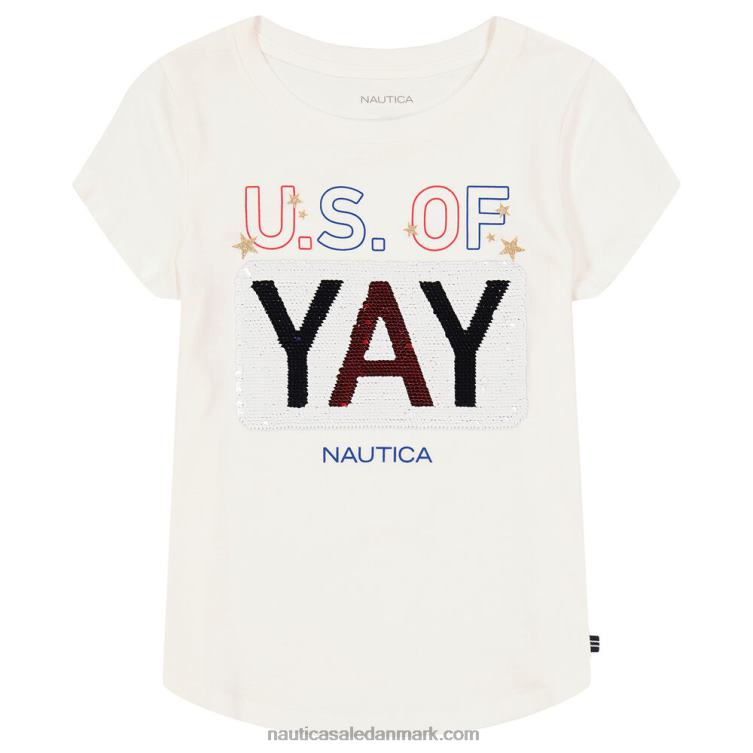 t-shirt med pailletter til piger, us of yay (7-16) antik hvidvask Nautica PZ4T1513