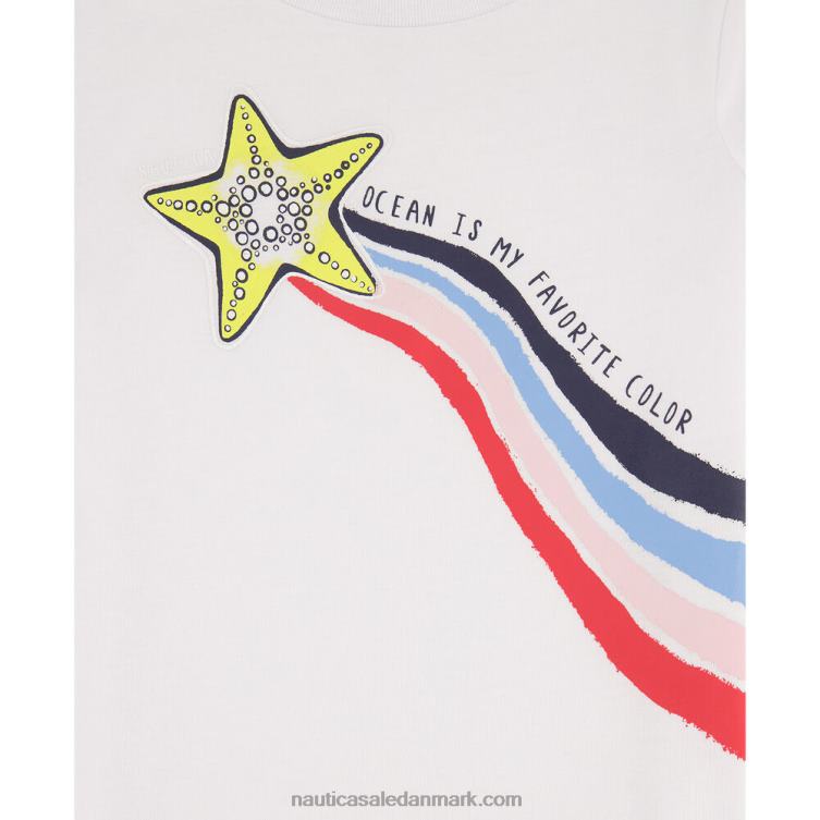 t-shirt med stjerneskud til små piger (4-6x) antik hvidvask Nautica PZ4T1533