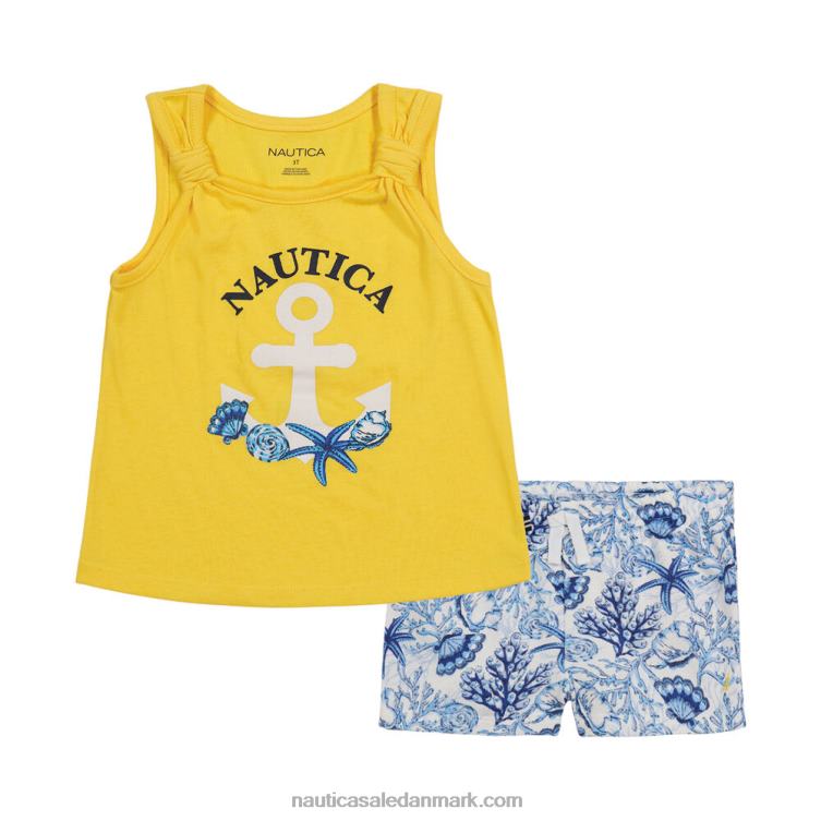 toddler piger tank 2 stk frotté kort sæt (2t-4t) antik hvidvask Nautica PZ4T1483