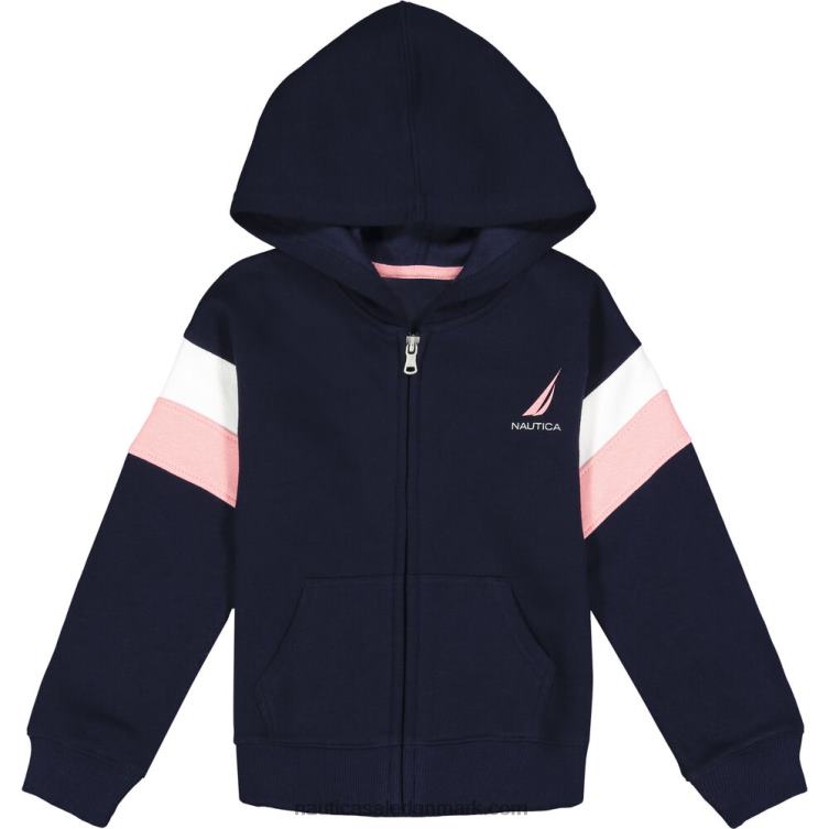 hættetrøje i colorblock fleece til små piger (2t-4t) flåde Nautica PZ4T1333