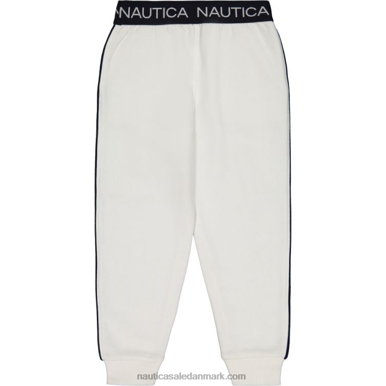 små piger sidestribet fleece jogger (2t-4t) hvid Nautica PZ4T1372