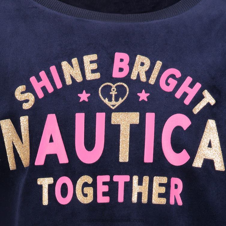 sweatshirt i velour til små piger (4-6x) flåde Nautica PZ4T1420