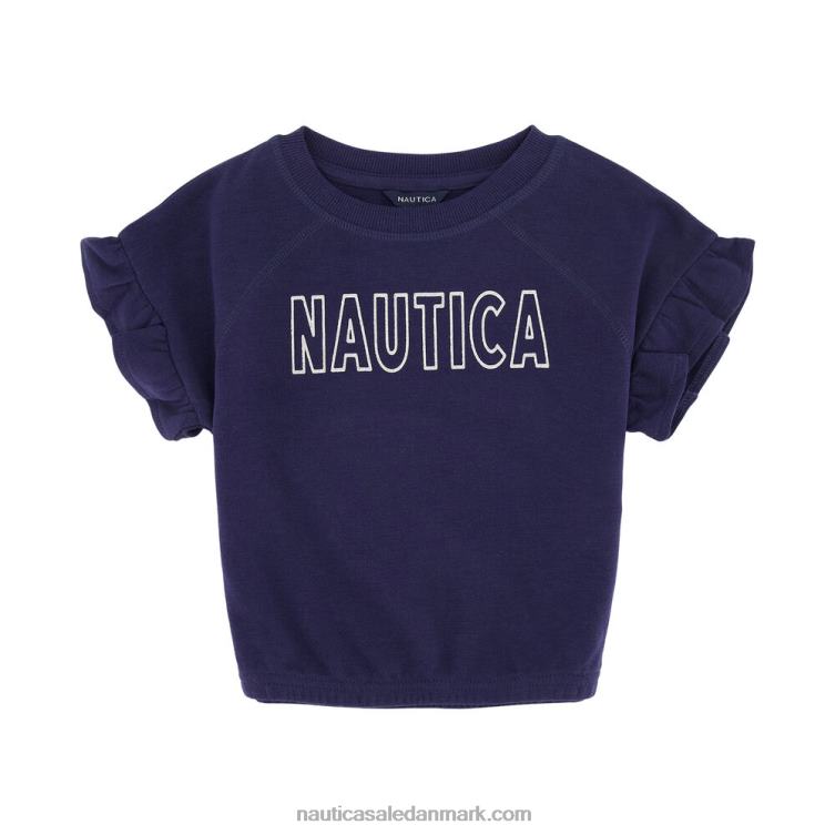 sweatshirt med slips foran til små piger (4-7) flåde Nautica PZ4T1495
